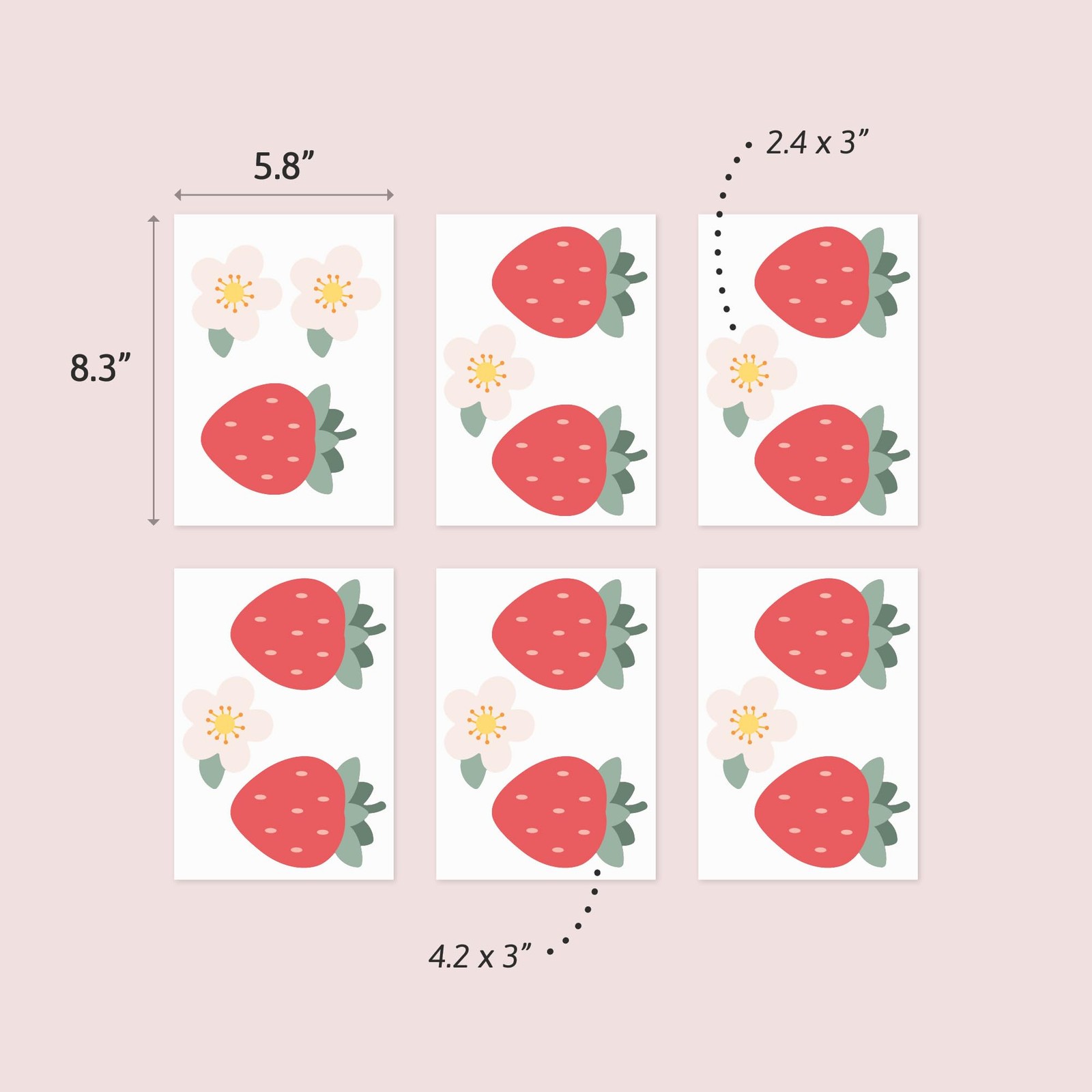 – Strawberry and Flower Wall Decals – Easy-to-Apply & Removable Wall Stickers…