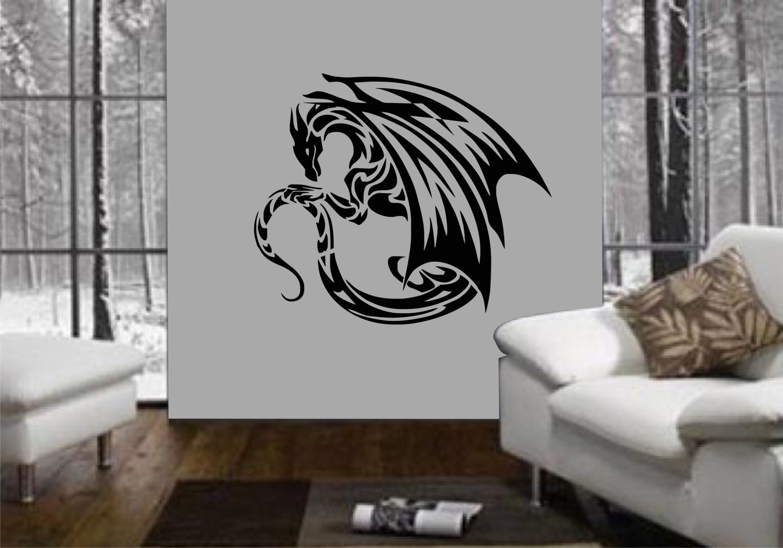 TRIBAL DRAGON WALL ART STICKER 65 x 55cms – Looks great in any room