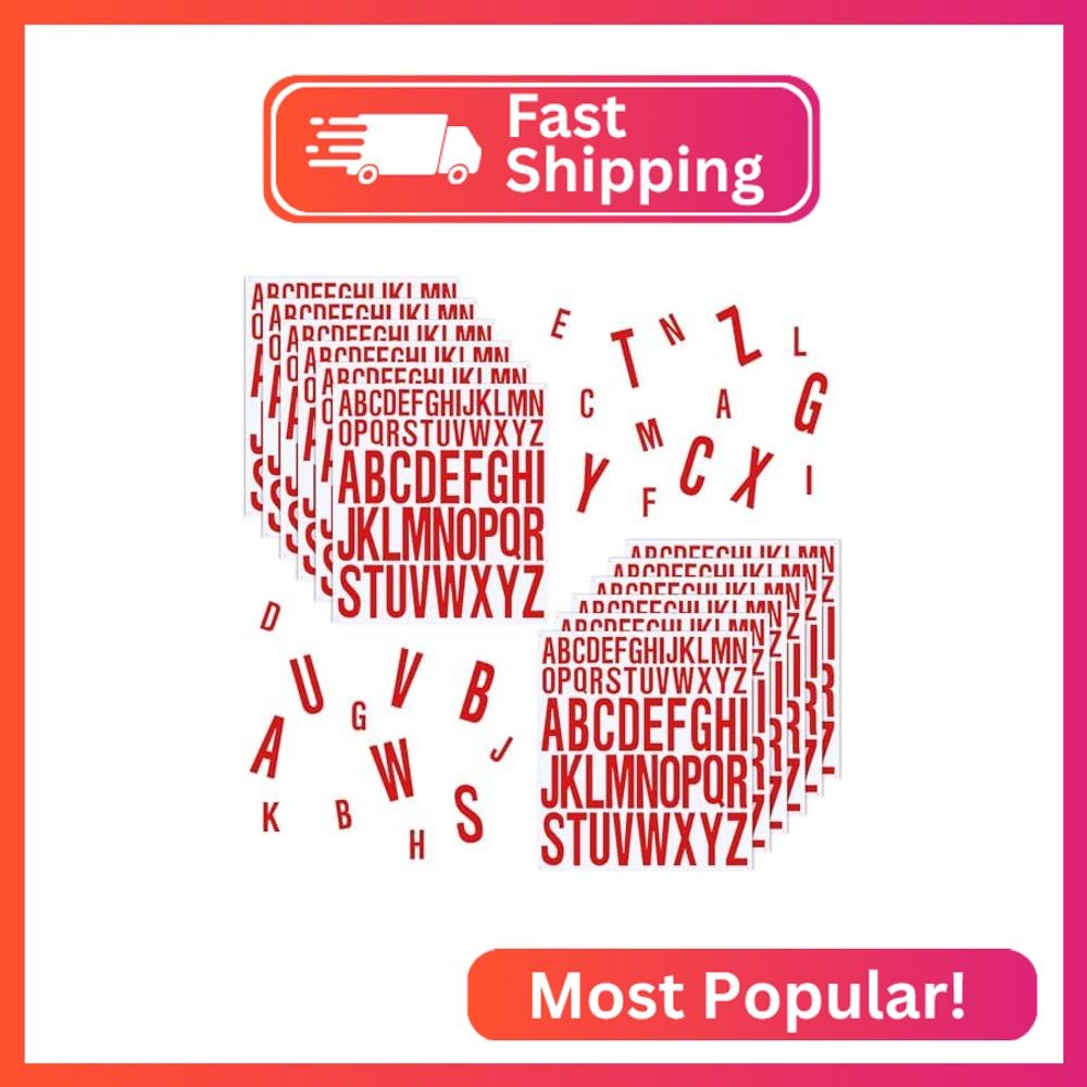 12 Pcs Letter Stickers, 24 Set Self Adhesive Alphabet Stickers, 1 Inch 2 Inch Wa