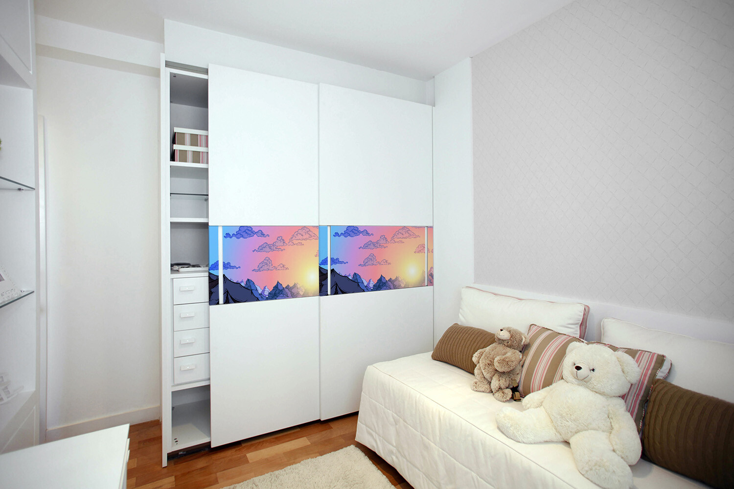 Worktop Covering Stickers Self Adhesive Vinyl Wrap Cloud mountains 100×50