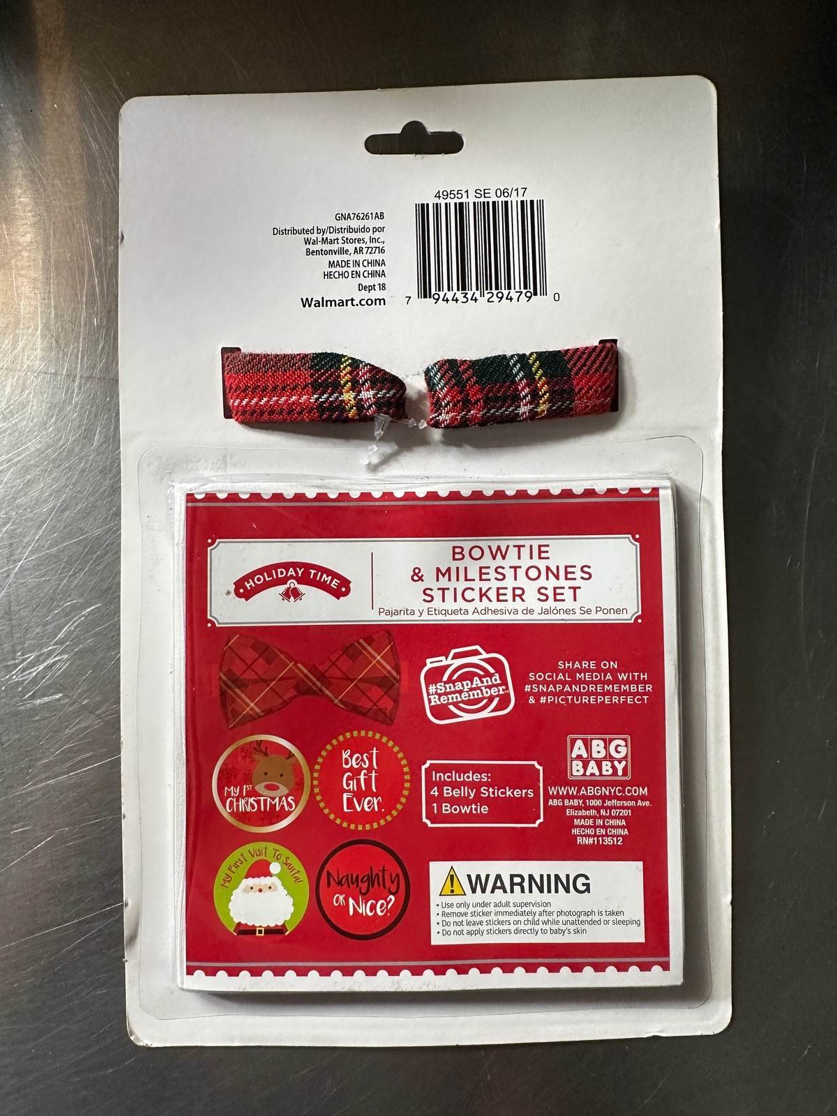 Holiday Time My 1st Christmas Bowtie And Milestone Sticker Set New In Pack