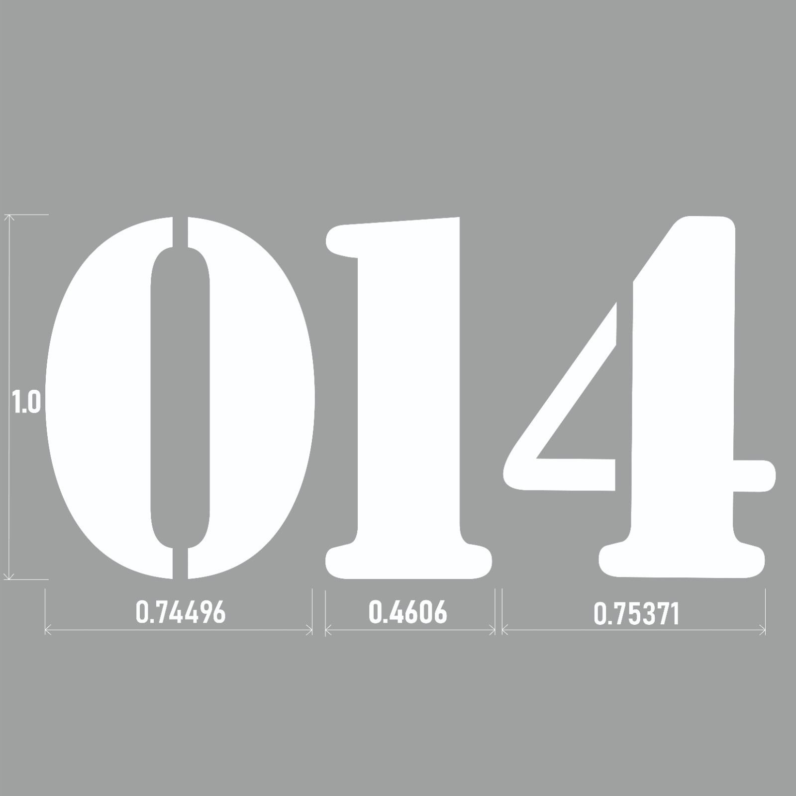 0-9 7-32" Stencil Joe Big Size White Outdoor Vinyl Die Cut Decal Numbers US-made