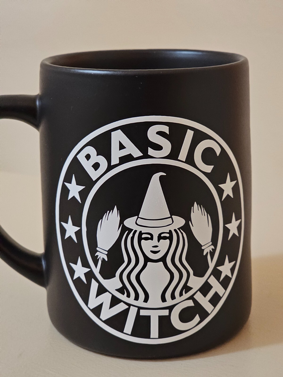 Basic Witch vinyl decal coffee mug tumbler Yeti tea cup laptop.