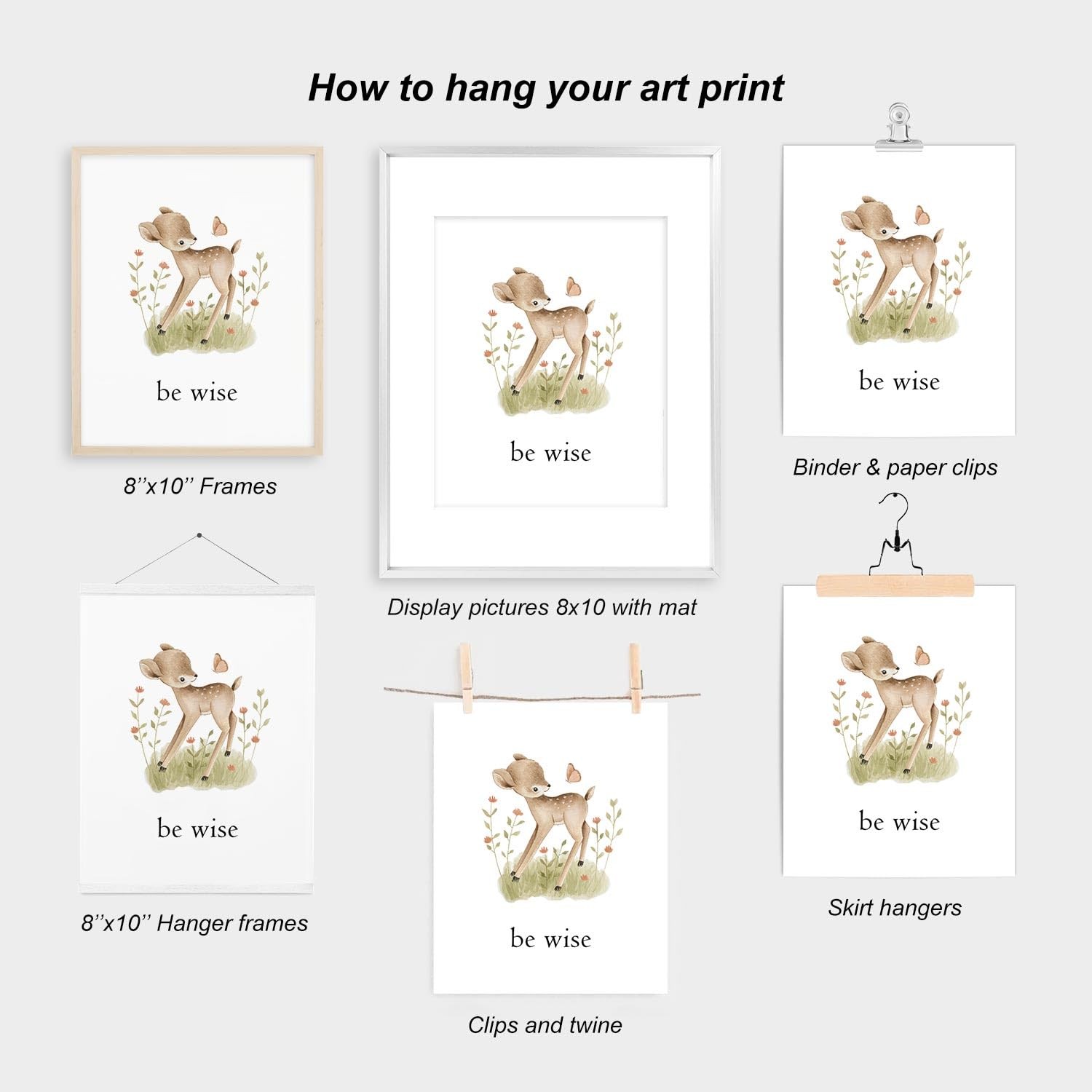 Woodland Nursery Decor Jungle Safari Animals Pictures for Classroom Forest Wa…