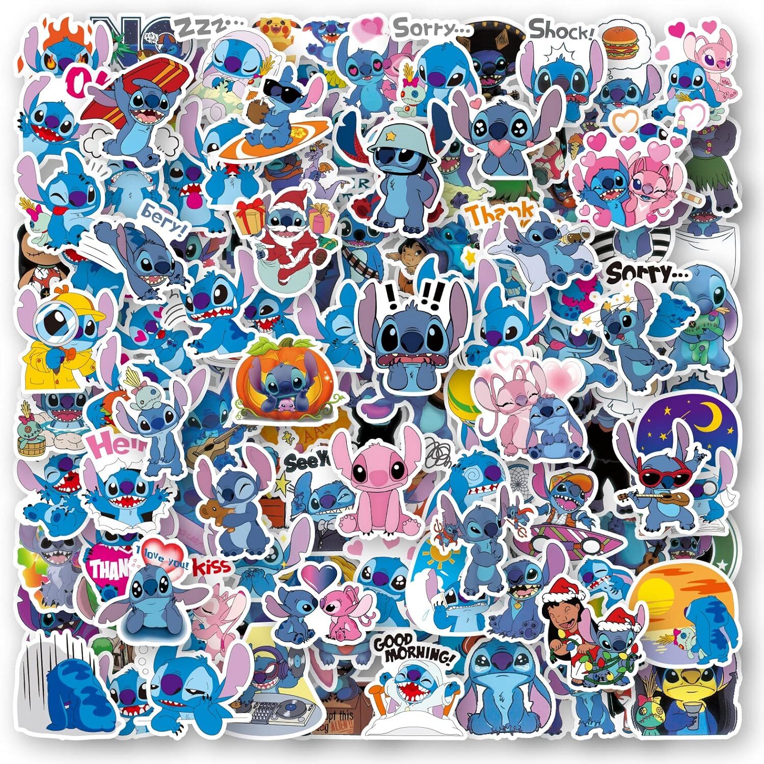 FEIXINUS 120Pcs Stitch Stickers, Waterproof Lilo and Decals for Water…
