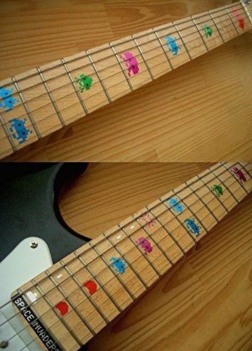 Jockomo Invaders Multi-Color Guitar Inlay Sticker