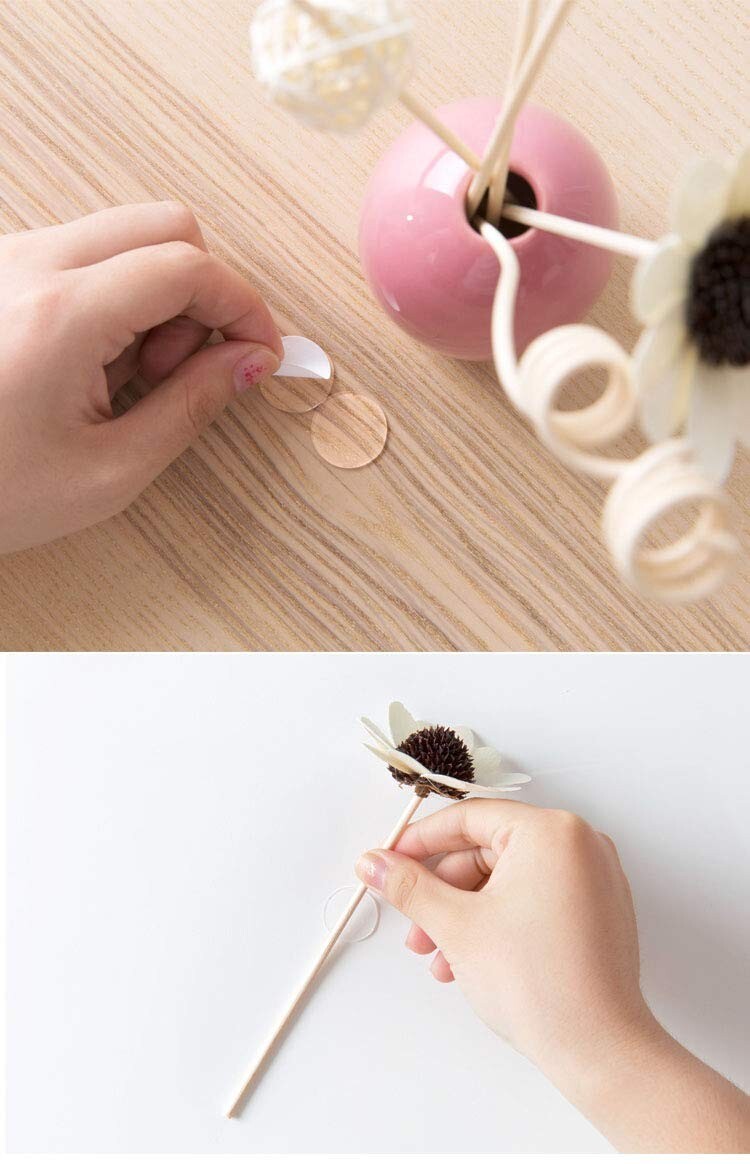 0.8" Round Traceless Stickers Adhesive Transparent Double-sided Tape Fixed Clear