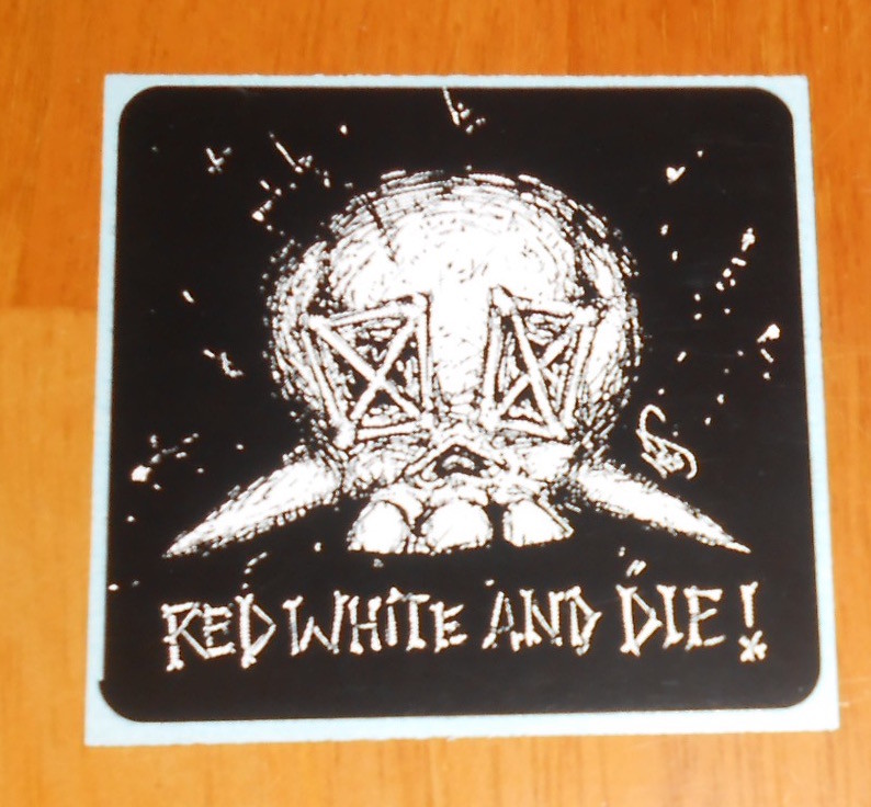 Red White and Die! Sticker Original Promo (square) 3×3