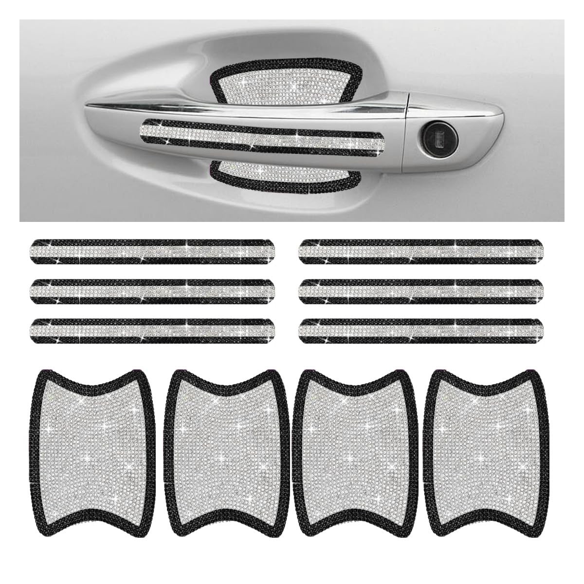 Bling Car Door Handle Protector Bling Auto Doors Handles Sticker Anti-Scratch…