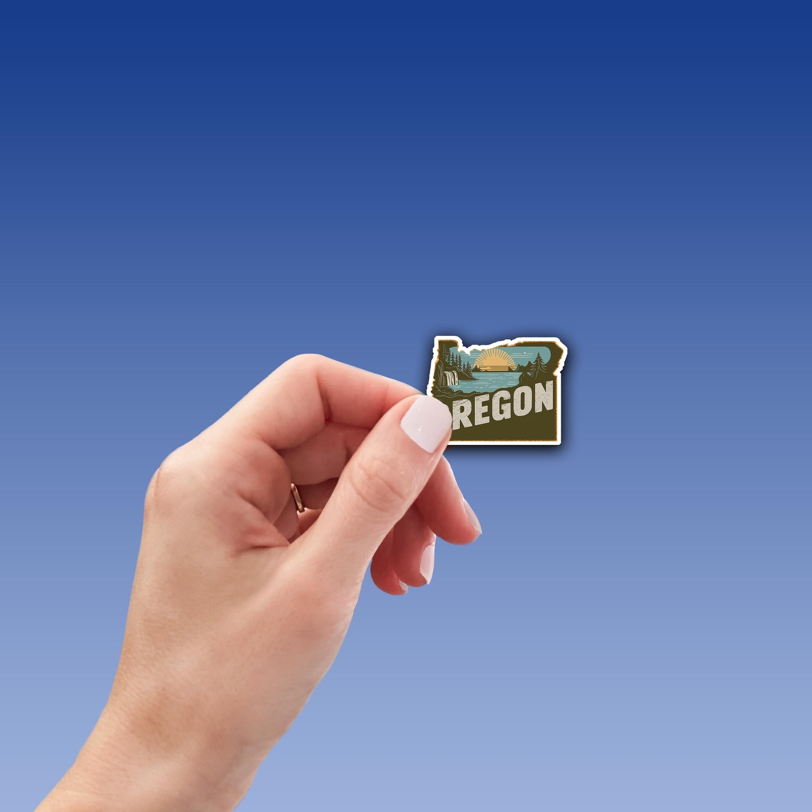 Retro Vinyl State Sticker – Oregon