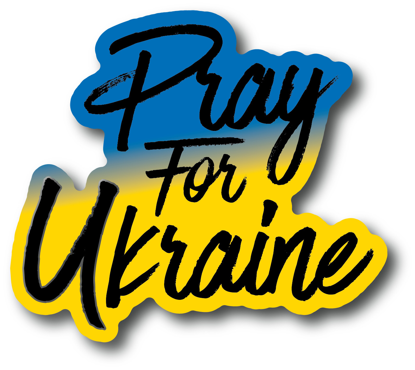 UKRAINE Flag Sticker 5inx4.5in Decal Vinyl Bumper Car Window Pray for Ukraine