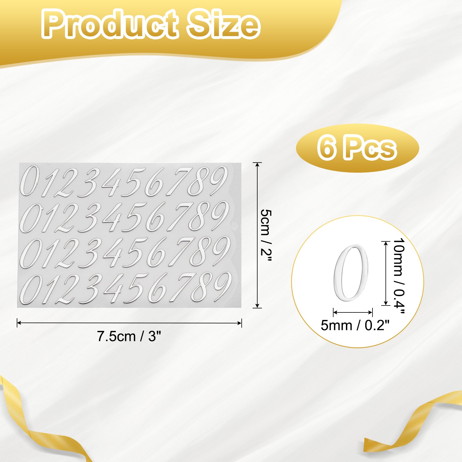 6Sheets Letter Stickers 0.6"Letter Stickers Alphabet Stickers (Silver Lowercase)
