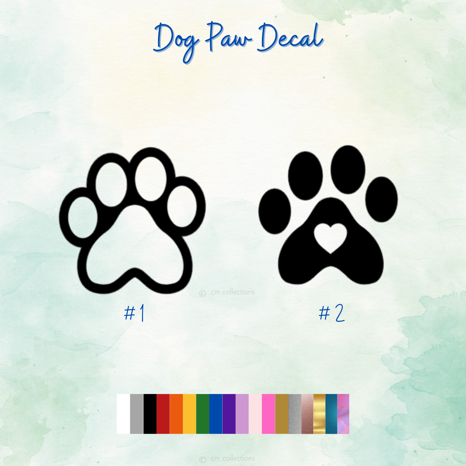 Dog Puppy Paw Vinyl Decal Pet Dog Mom Sticker Car Window Laptop Water Bottle
