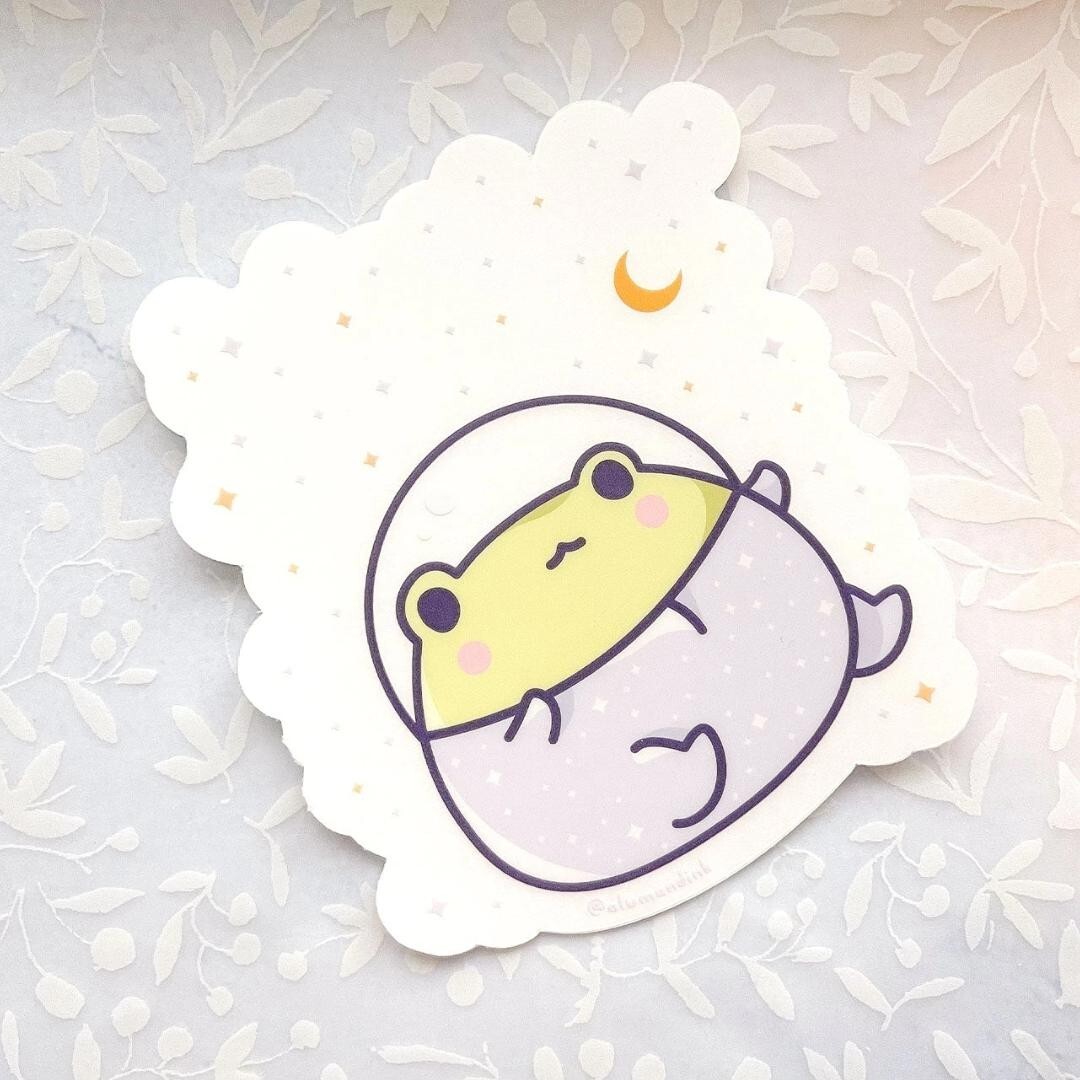 Gogo the Frog in Space Sticker – Clear Vinyl