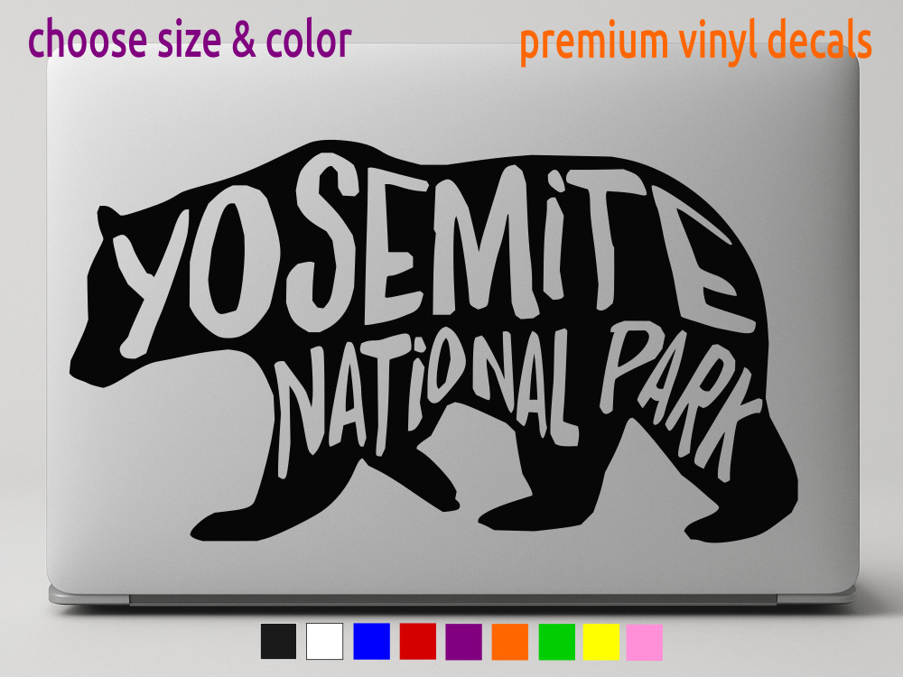 YOSEMITE NATIONAL PARK Big Bear Vinyl Window Sticker Decal CHOOSE SIZE COLOR