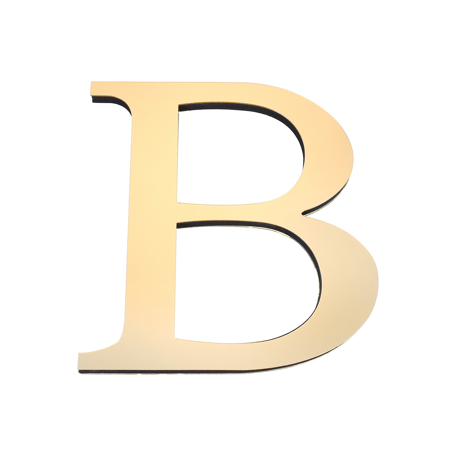 7.87 Inch 3D Acrylic Alphabet Mirror Wall Stickers Letter B Light Gold