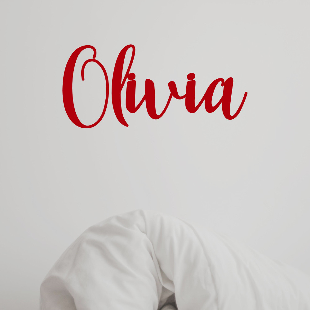 Personalized Script Name with Graphic Vinyl Wall Decal Sticker Nursery Bedroom