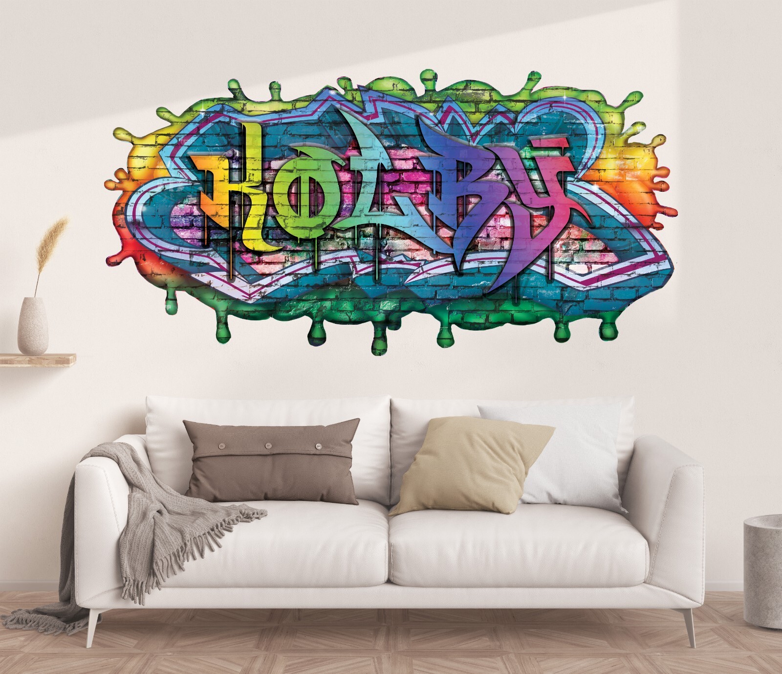 Custom Name Drip Paint Graffiti Wall Decal Personalized Vinyl Decal Room Decor