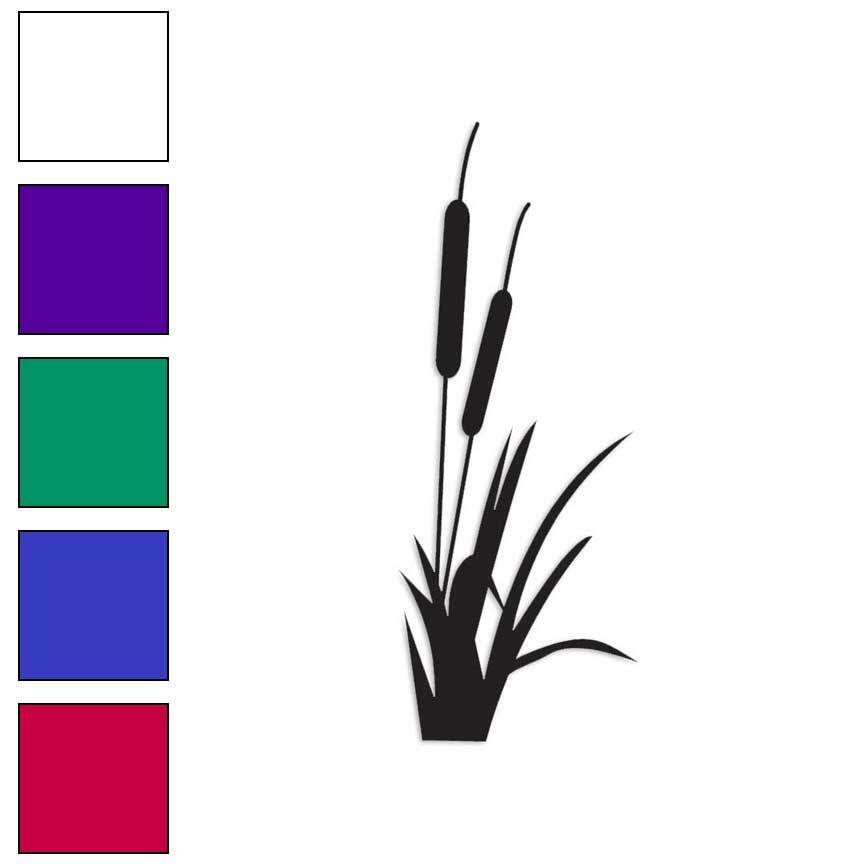 Cattails Typha Water Plant, Vinyl Decal Sticker, Multiple Colors & Sizes #3866