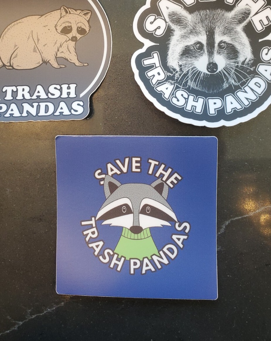 Trash Panda Stickers 🐼 🦝 VARIETY PACK (3) **WORLDWIDE 🌐 SHIPPING**