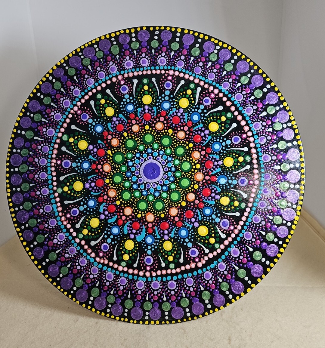 33 Rpm Vinyl Record Refurbished To Wall Hanging Decorative Purple Multi-Colors