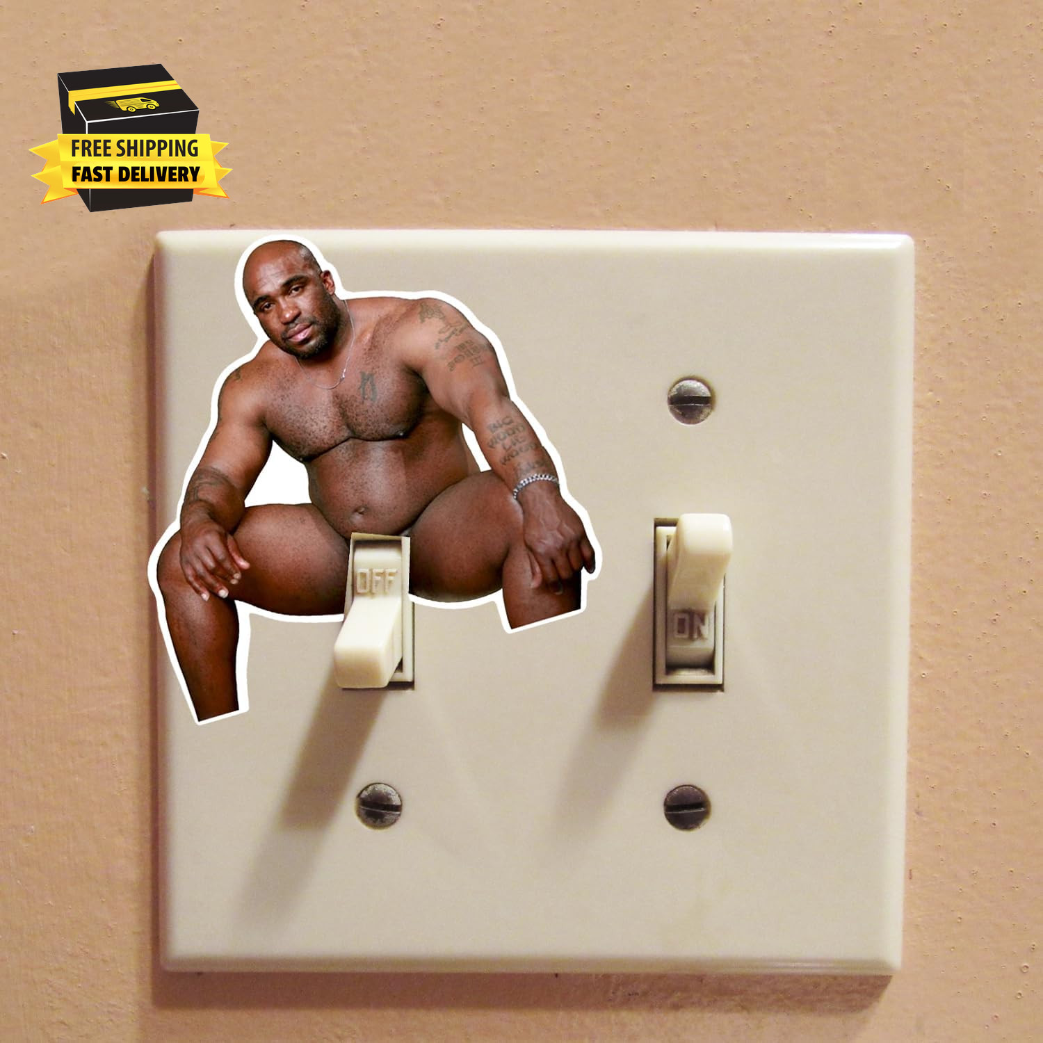 GRITKULTURE Funny Barry Wood Light Switch Decal Sticker 10 Pack for Wall Mural P