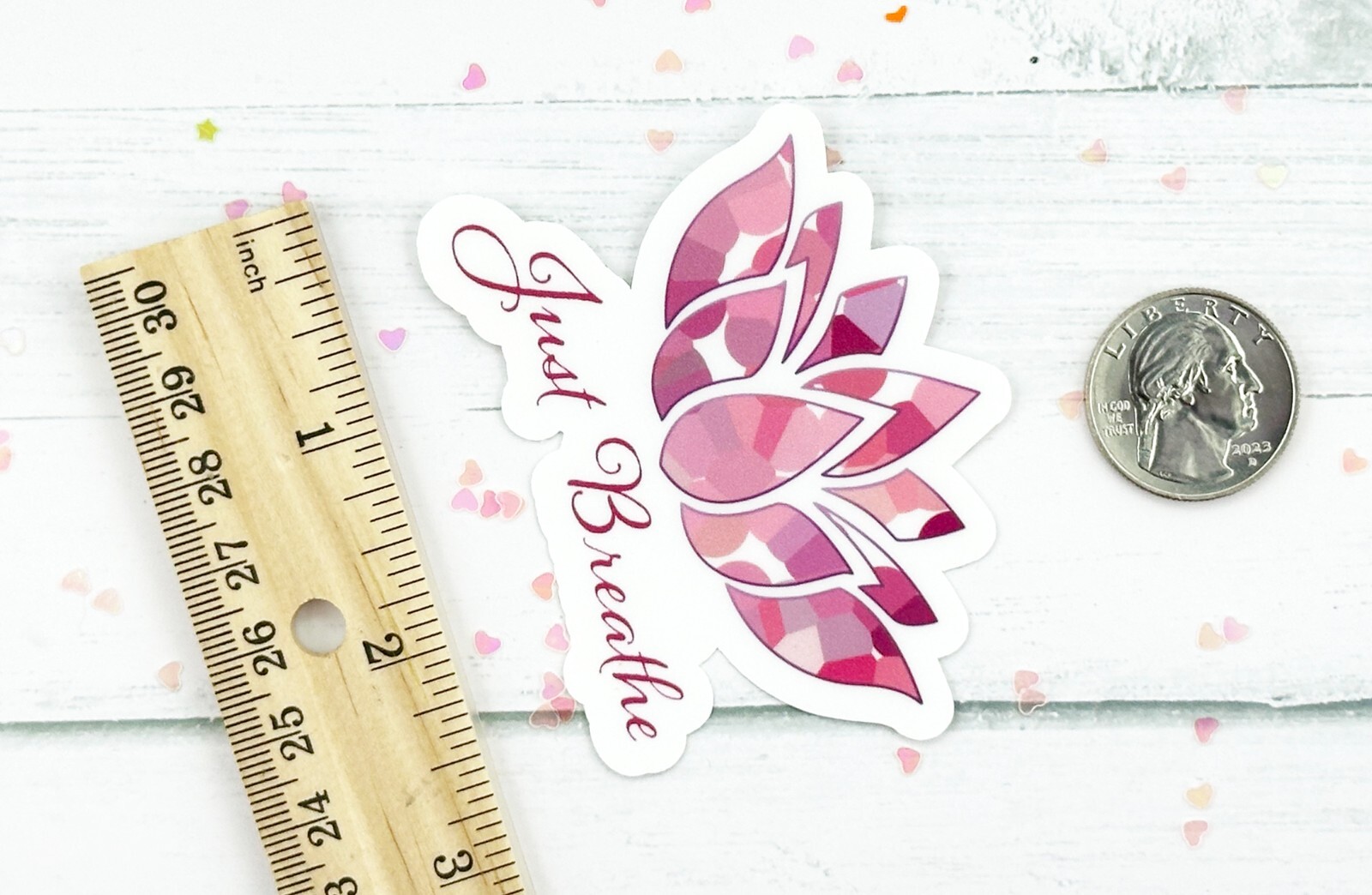 Lotus Flower Yoga Water Bottle Vinyl Decal Sticker Matte Finish 3 Inch Wide
