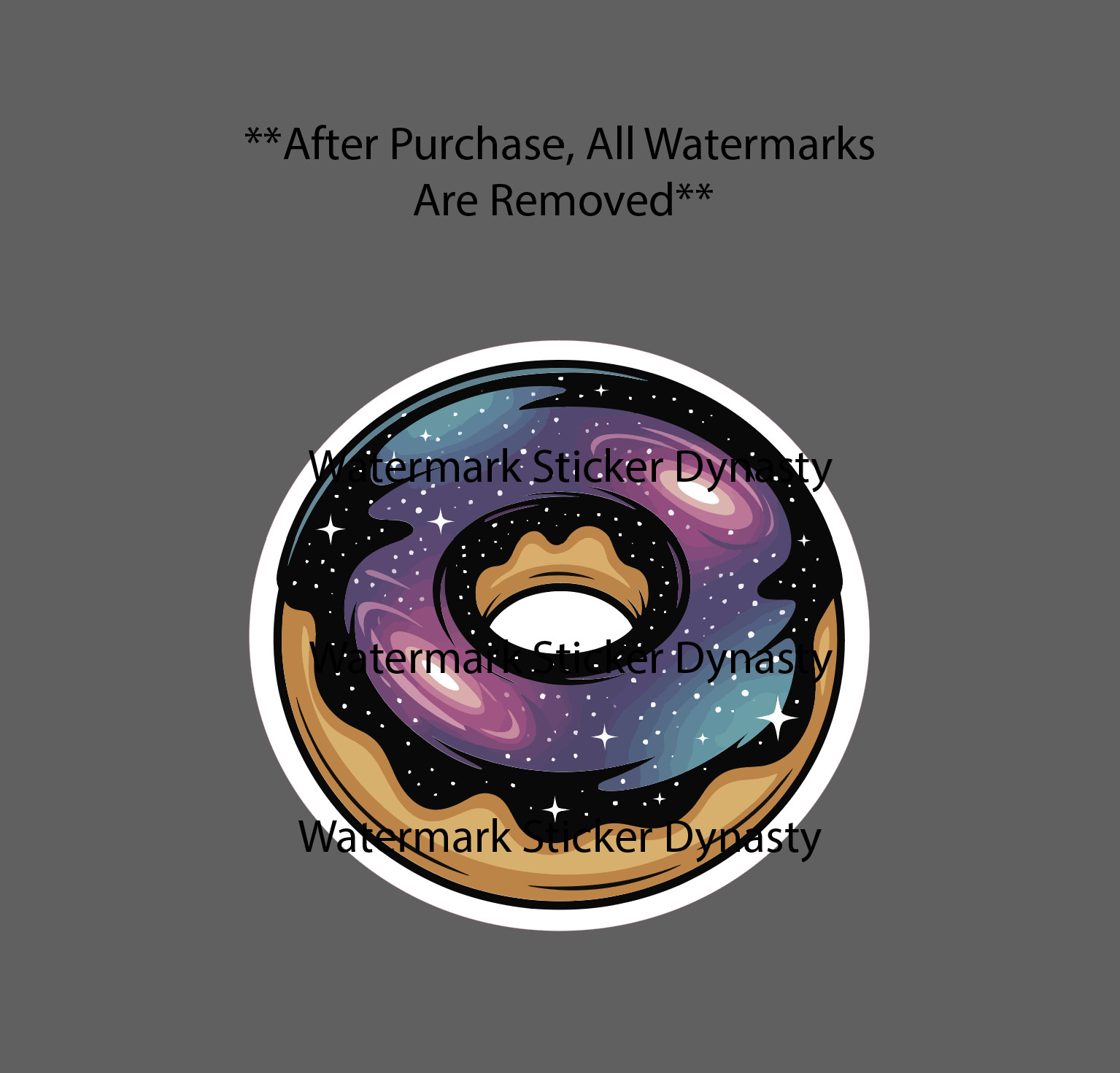 Donut Galaxy Sticker Waterproof Decal Space Stars Planet Food Gift NEW