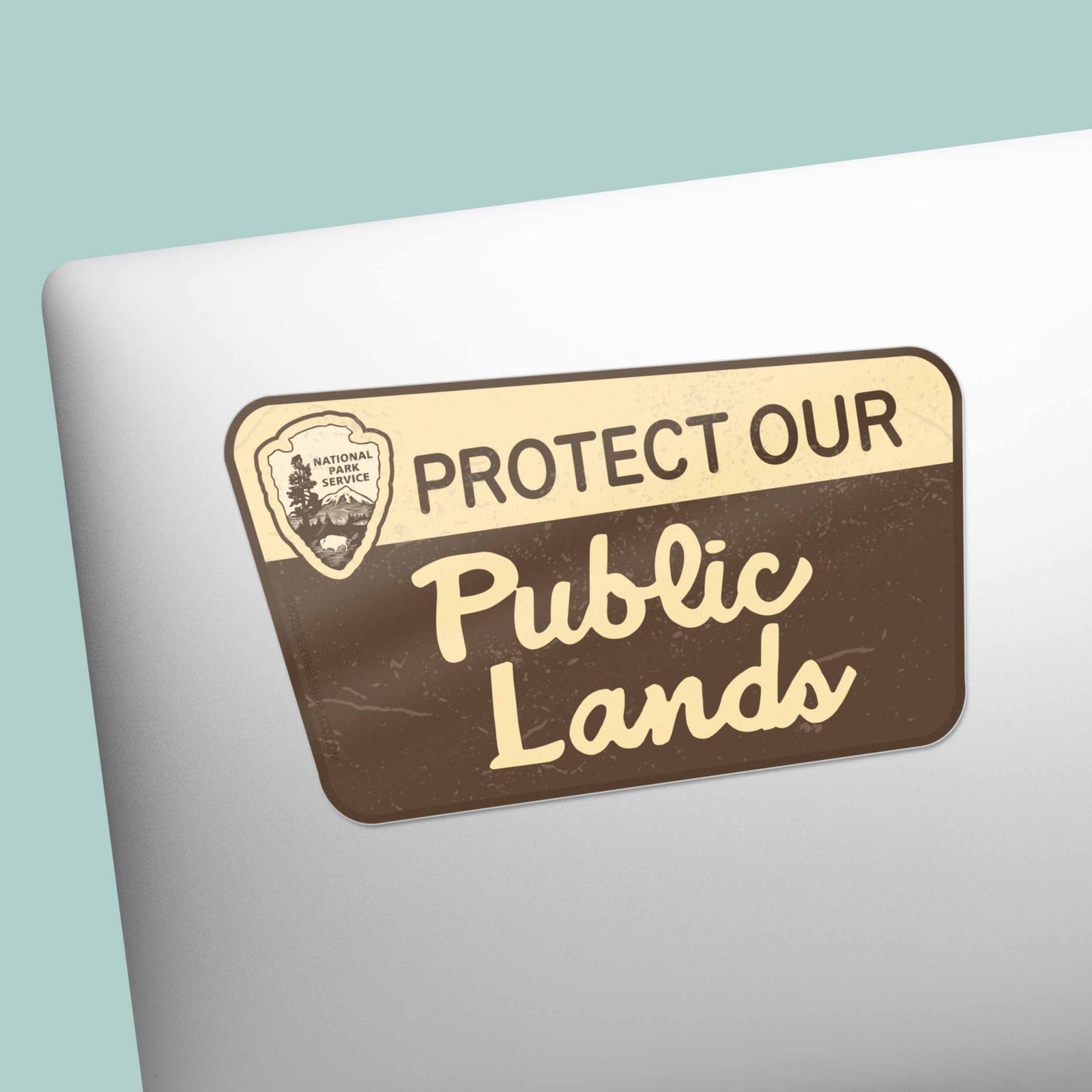 Protect Our Public Lands Sticker – Vintage National Park Sign