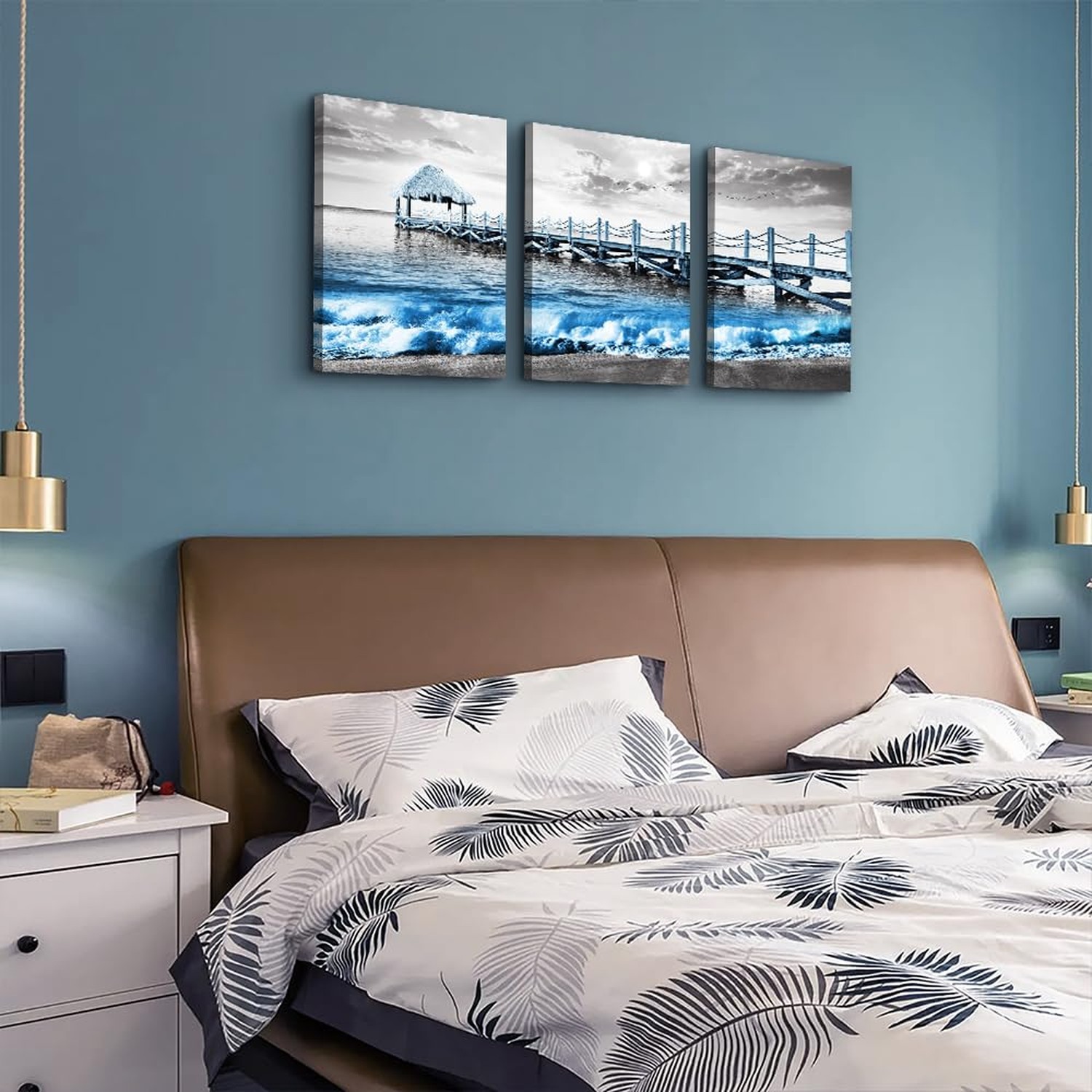 Canvas Wall Art – Modern Decor for Living Room & Bedroom – Black & White Beac…