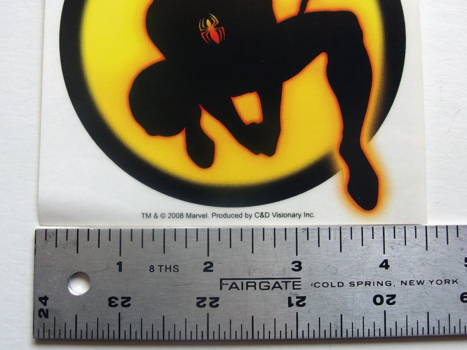 Spider-Man Spidey Black Clear Sticker Marvel C&D Visionary 2008 4.5" x 4.75"