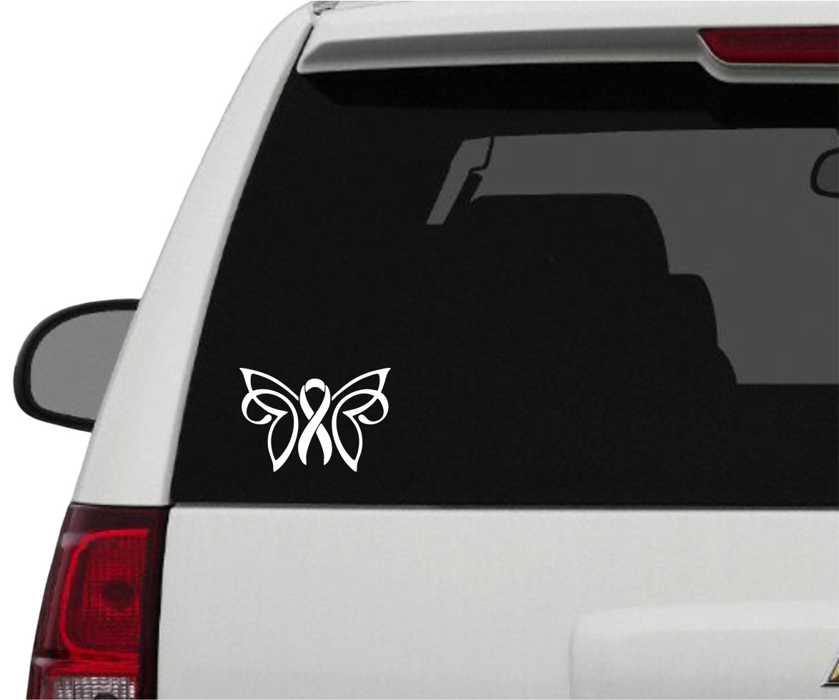 Cancer Awareness Ribbon Lung Vinyl Decal Sticker Car Truck Window Laptop Tablet