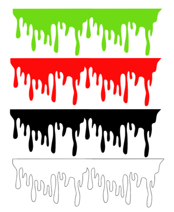 Dripping Vinyl Paint Slime Blood Ooze Sticker Decal Colors 2 sizes