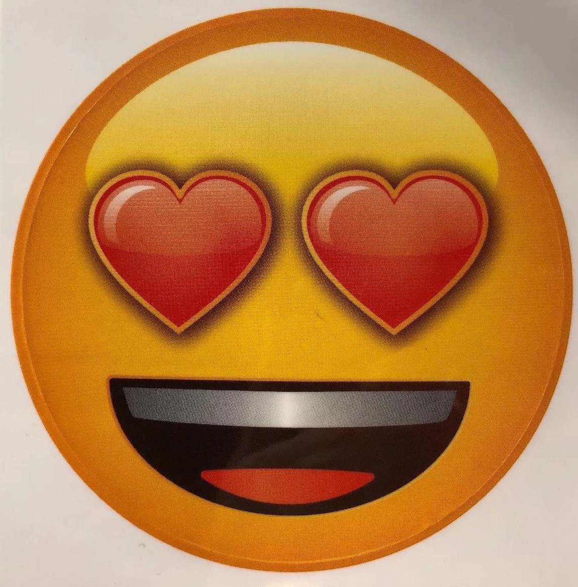 LOVE EMOJI Decal/Sticker(1pc) 3-3/4”Dia.Sandylion•Wall•Car •Window•Smile•Hearts