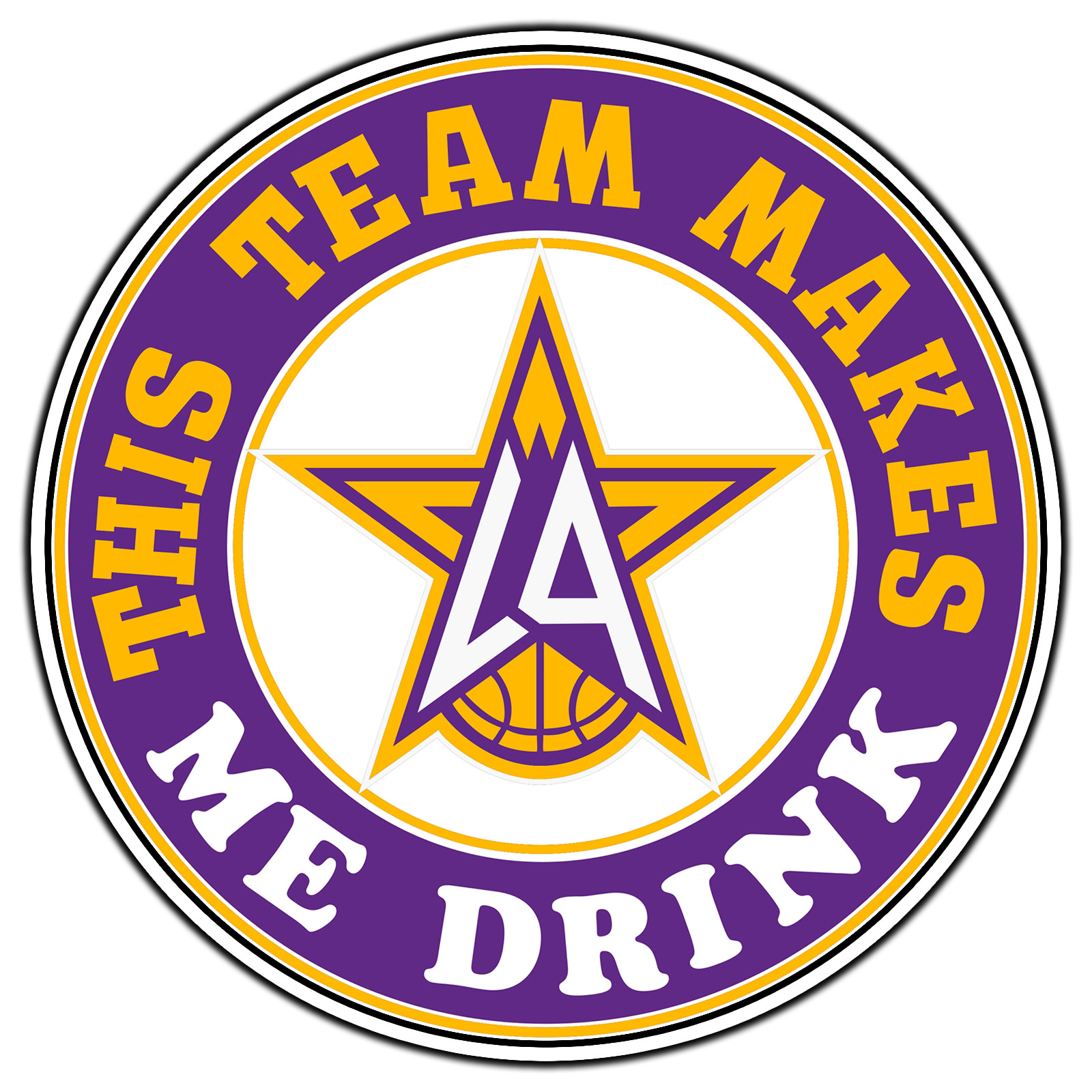 Los Angeles Lakers Make Me Drink #20 Fan Sticker Waterproof Vinyl Decal Die-Cut