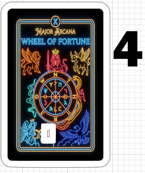 Neon Wheel Fortune Tarot Card Credit Debit ATM Skin Sticker Psychic Gift US