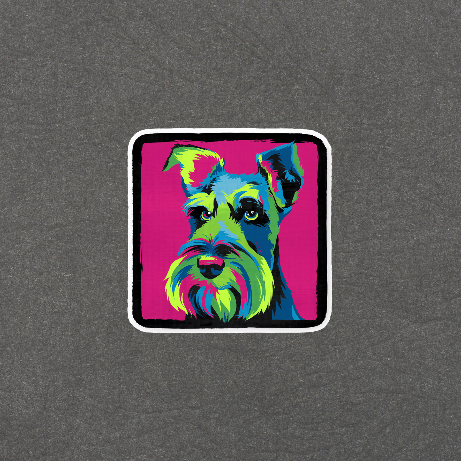 Vibrant Schnauzer Pop Art Sticker – Colorful Dog Decal for Laptop, Car or Mug #3