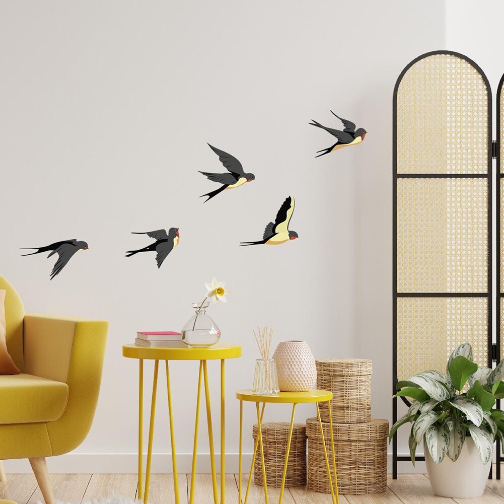 Cute Swallows Large Set Removable Wall Stickers Birds Decal Bird Premium Decor