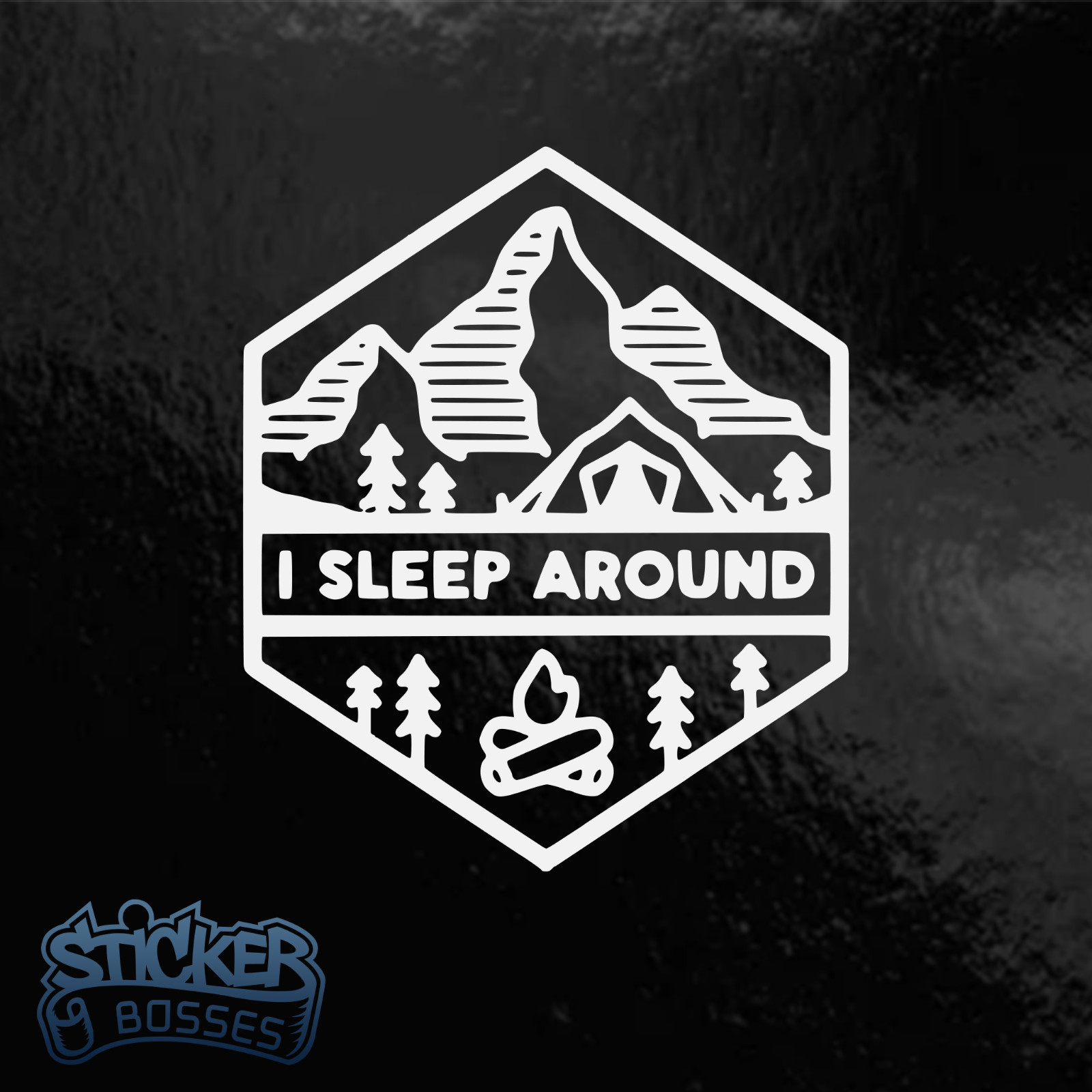 I Sleep Around Camping Outdoors Funny Vinyl Decal Sticker Car