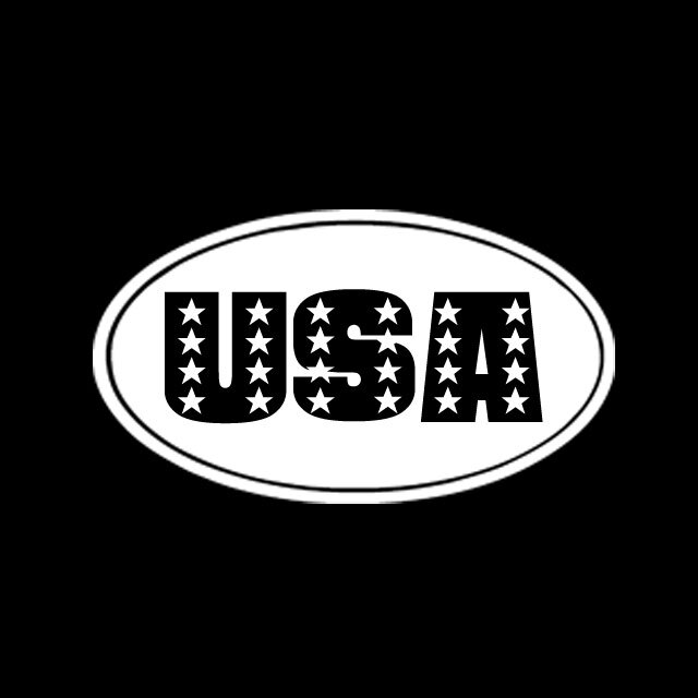USA United States of America OVAL Vinyl Decal Sticker – FREE USA SHIPPING