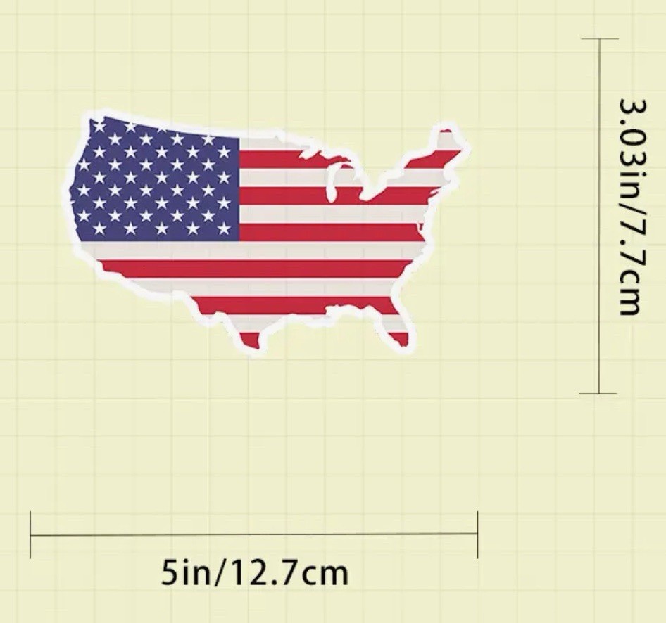 American Flag Map USA 5” Inch Waterproof Vinyl Sticker Decal Patriotic 1PC