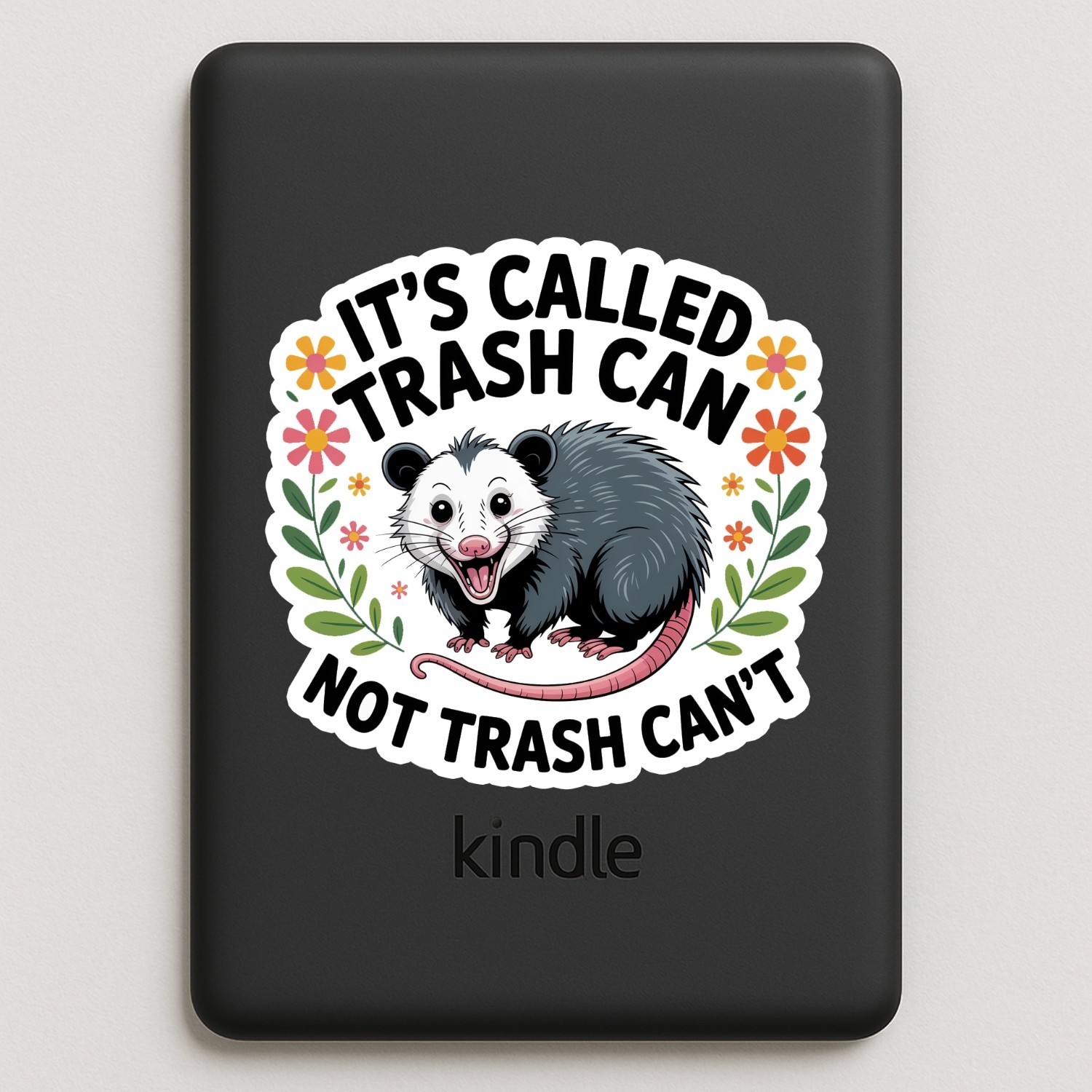4pcs Trash Can Not Trash Can’t Stickers – Funny Opossum Vinyl Laptop Decals