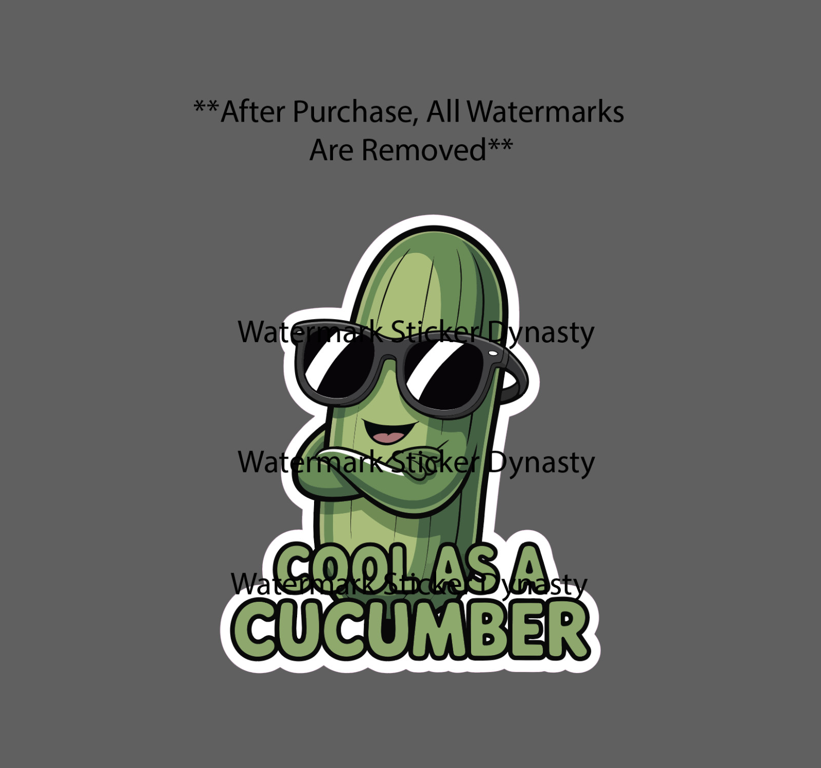 Cool As A Cucumber Sticker Waterproof Decal Quote Funny Idiom Humor Gift NEW
