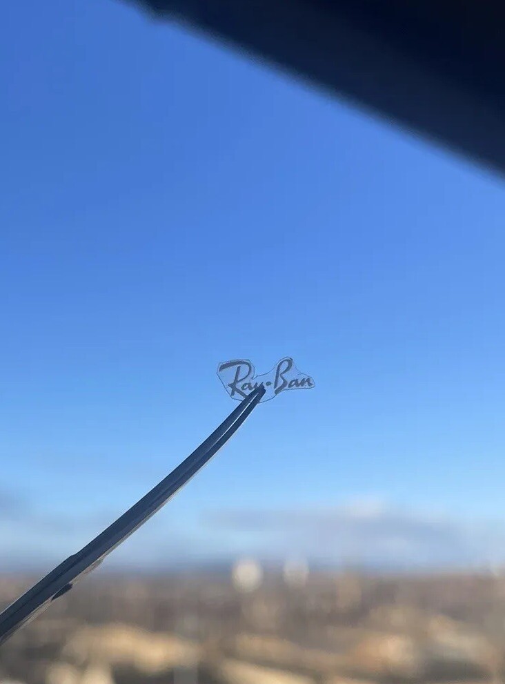 Ray Ban SMALL TRANSPARENT Sticker – Qty1 – (Tracked delivery – UK Only)