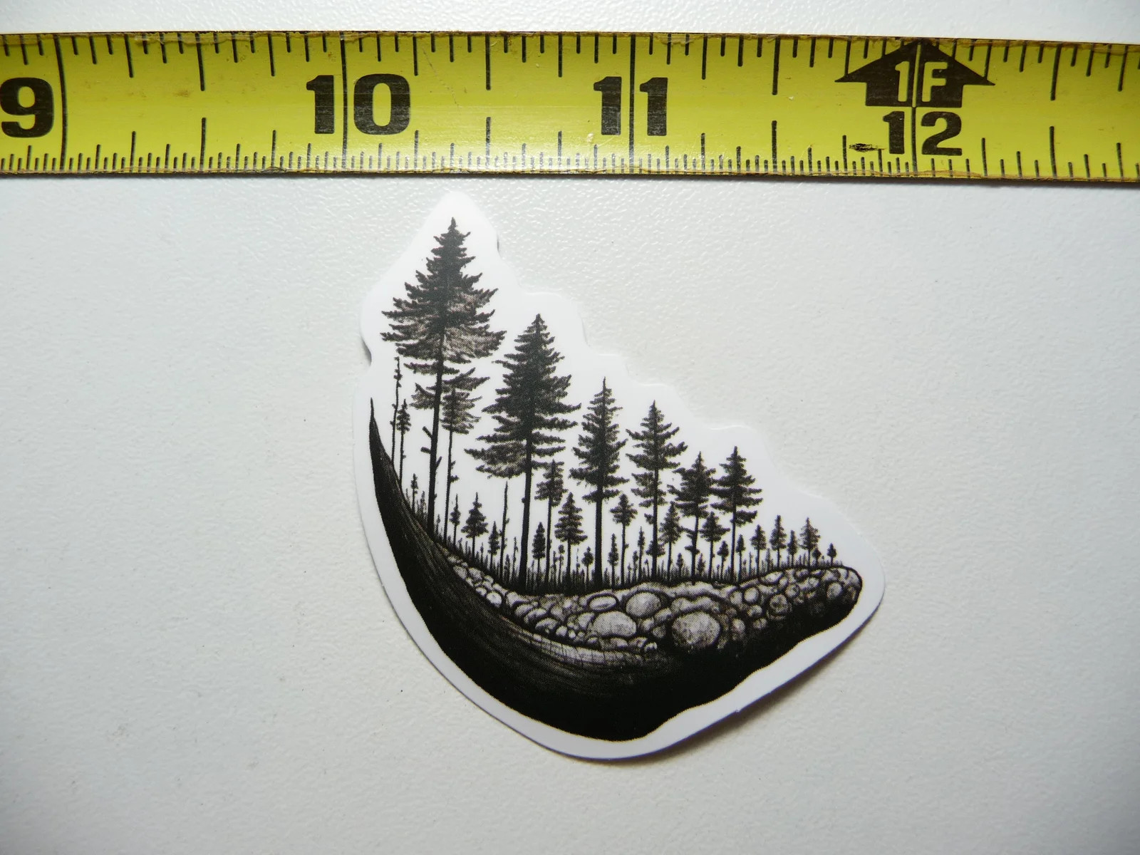 TREES STONE WATER BANK SMALL STICKER DECAL NATURE OUTDOORS FUN CALMING