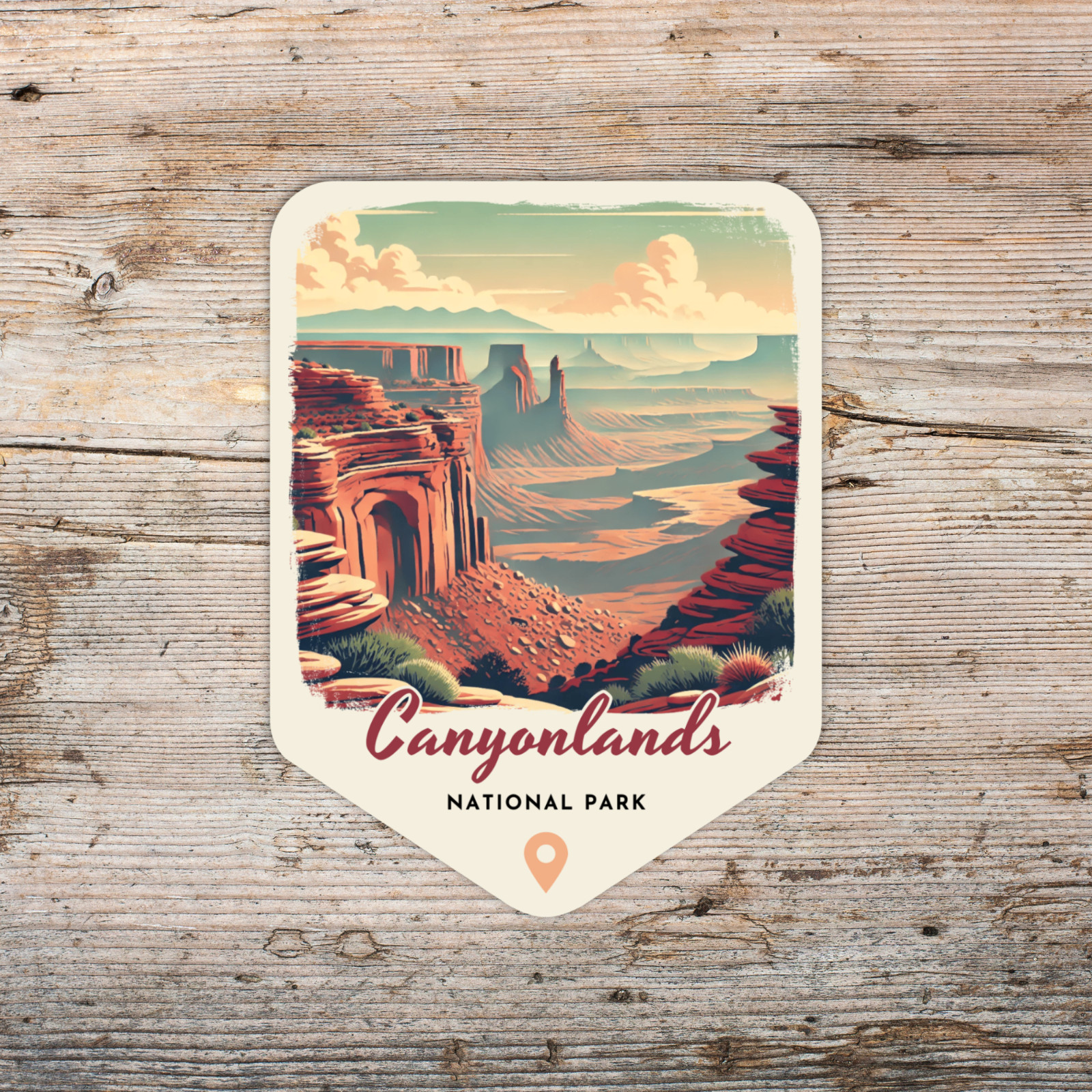 Canyonlands National Park Utah Sticker Retro Style Waterproof Vinyl Decal