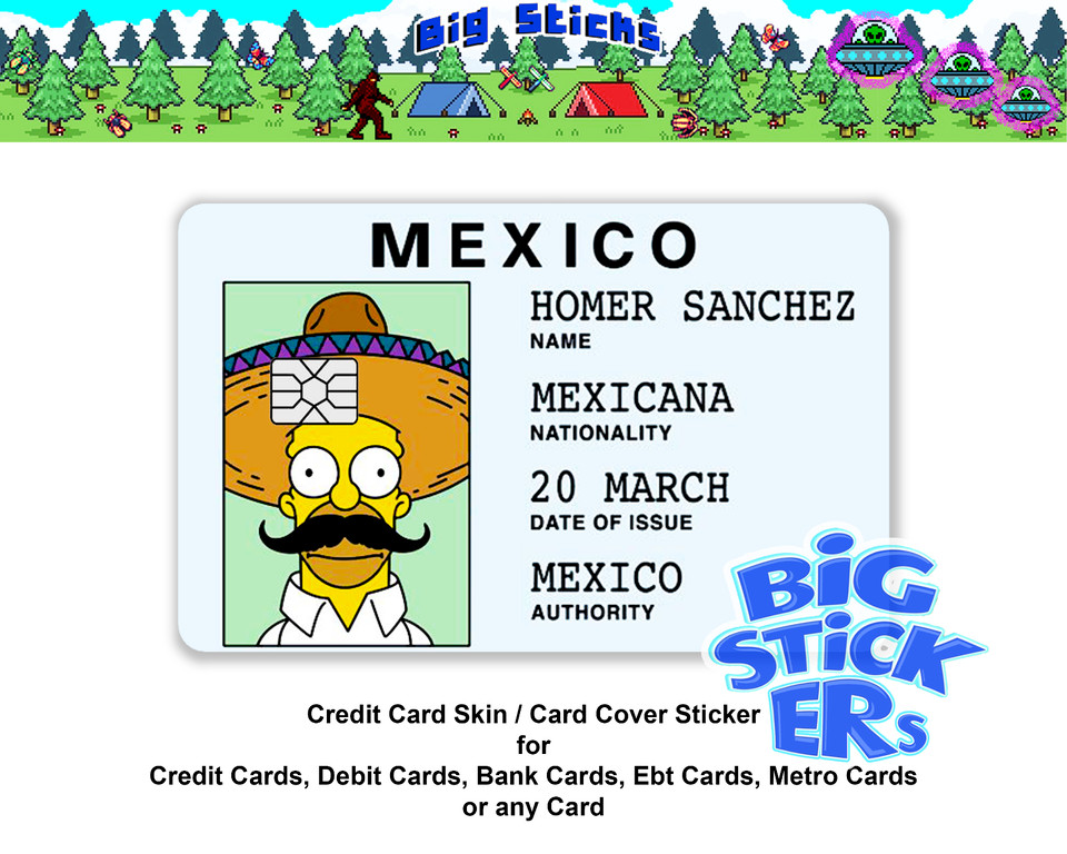 Homer Sanchez Mexico ID Credit Card Skin Cover Sticker Wrap Decal