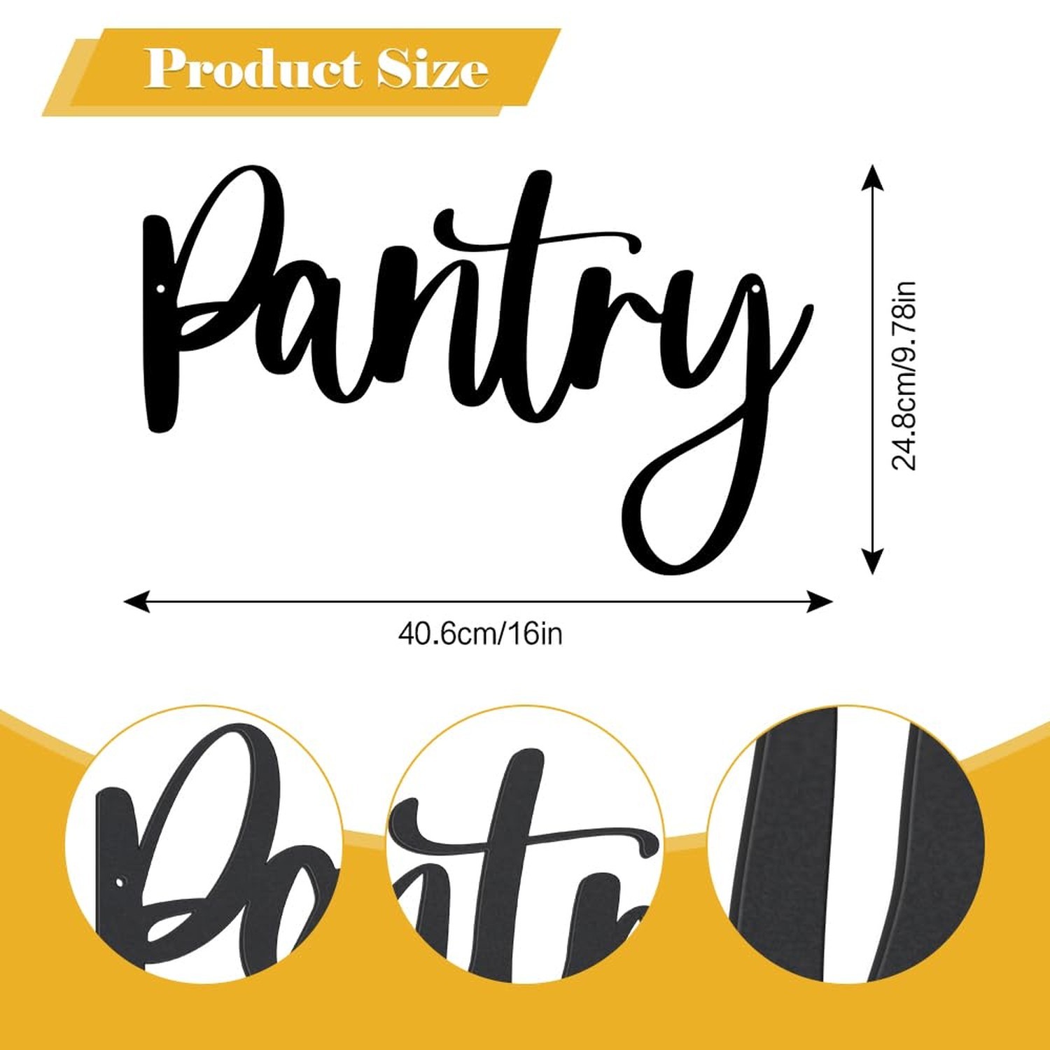 Pantry Black Metal Iron Wall Decoration Home Decor Signs for Hallway Living R…
