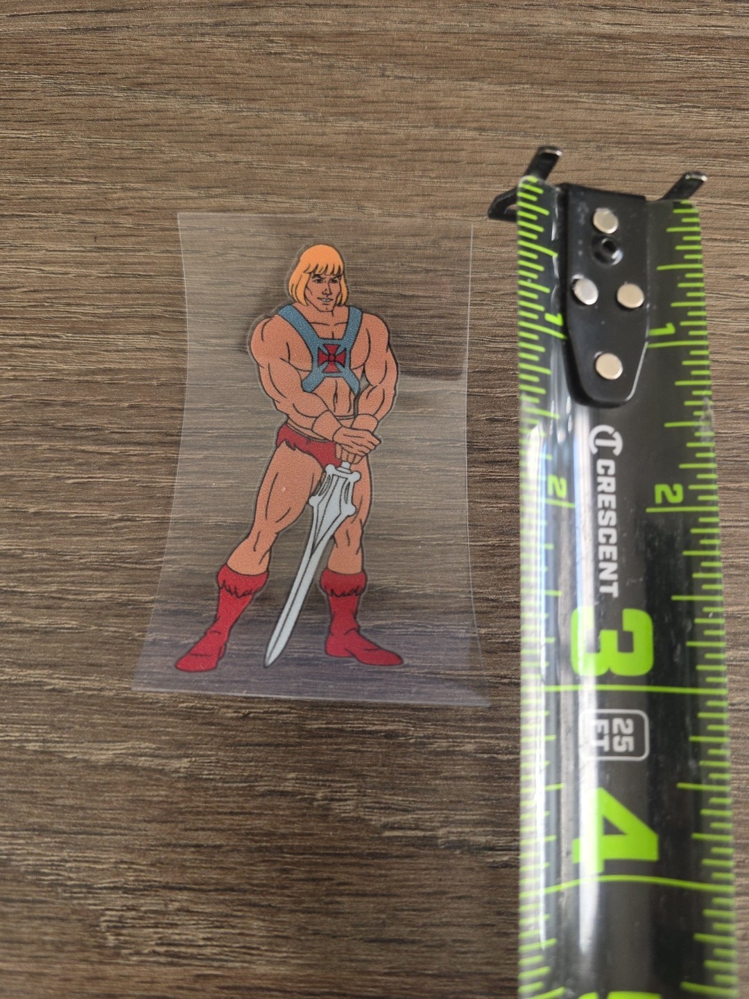 He Man Retro Cartoon Vintage UV DTF Raised Decal Sticker Waterproof 2inx 3in