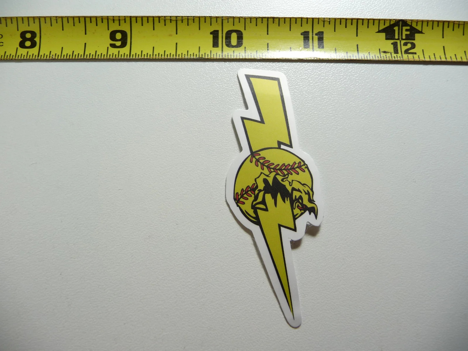 LIGHTNING BOLT BASEBALL SOFTBALL SMALL STICKER DECAL GAME ATHLETIC SPORTS GAME